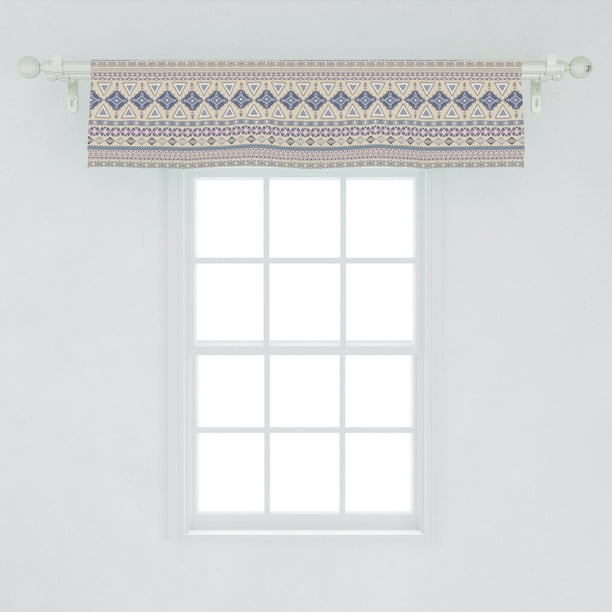 Ambesonne Ethnic Cultural Window Valance Curtain for Kitchen Bedroom in 2 Sizes
